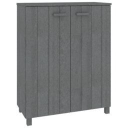 Berkfield Shoe Cabinet Dark Grey 85X40X108 Cm Solid Wood Pine - thumbnail 2