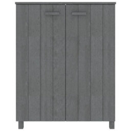 Berkfield Shoe Cabinet Dark Grey 85X40X108 Cm Solid Wood Pine - thumbnail 3
