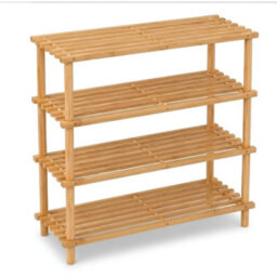 4 Tier Wooden Shoe Rack Storage Shelf Stand Boot Trainer - thumbnail 4