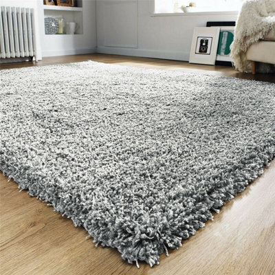 Prime Plus Extra Thick Heavy 5Cm Pile Soft Shaggy Rugs Modern Area Rugs Bedroom Hall Rugs (Light Grey, 60 X 110Cm) - image 1