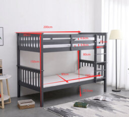 Stratus Interiors Hero Childrens Wooden Bunk Bed White And Grey - Grey - Add Professional Assembly And Delivery To Room Of Choice - thumbnail 8