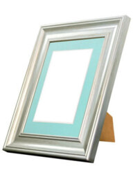 Frames By Post Scandi Vintage Silver Frame With Blue Mount For Image Size A4 - thumbnail 4