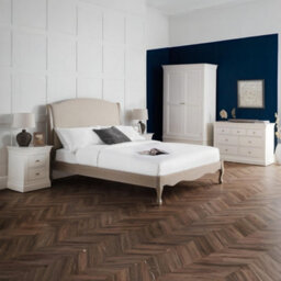 Julian Bowen Camille 150Cm King Oatmeal Linen Style Fabric And Limed Oak Effect Bed - thumbnail 3