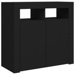 804329 Vidaxl Sideboard With Led Lights Black 80X35X75 Cm - thumbnail 7