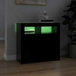 804329 Vidaxl Sideboard With Led Lights Black 80X35X75 Cm - thumbnail 4