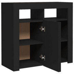 804329 Vidaxl Sideboard With Led Lights Black 80X35X75 Cm - thumbnail 8
