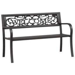 Berkfield Garden Bench 125 Cm Steel Black - thumbnail 2
