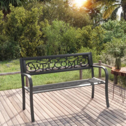 Berkfield Garden Bench 125 Cm Steel Black - thumbnail 1