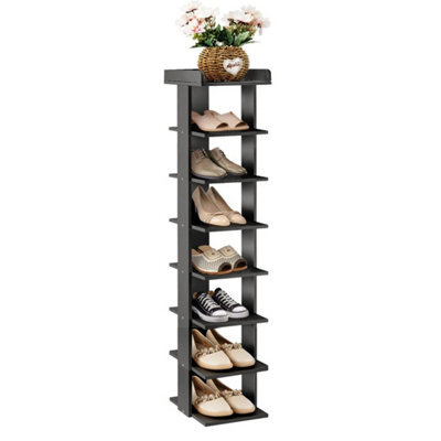 8 Tier Wooden Shoe Rack Tall Storage Shelf Unit Cabinet Organiser Footwear Stand - image 1