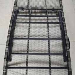 Outsunny Folding Rattan Sun Lounger With Cushion And Pillow, Grey - thumbnail 8