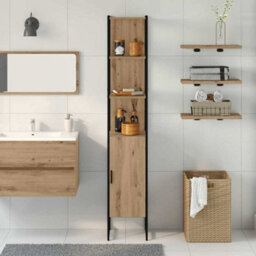 Walplus Bathroom Cabinet Artisan Oak 33 X 33 X 185.5 Cm Engineered Wood - thumbnail 4