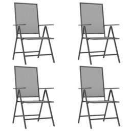 Berkfield 5 Piece Garden Dining Set Anthracite Steel - thumbnail 4