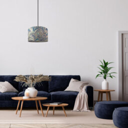 Happy Homewares Contemporary And Vivid Peacock Print Table/pendant Lamp Shade In Soft Cotton - thumbnail 6