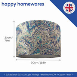Happy Homewares Contemporary And Vivid Peacock Print Table/pendant Lamp Shade In Soft Cotton - thumbnail 5