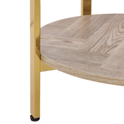 Beliani Side Table Lovell Tempered Glass Gold - thumbnail 5
