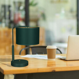 Milagro Verde Hand Made Scandi Style Table Lamp In A Rich Green Finish With Gold Accents Holds 1Xe27 Led Bulb - thumbnail 3
