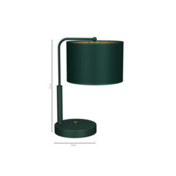Milagro Verde Hand Made Scandi Style Table Lamp In A Rich Green Finish With Gold Accents Holds 1Xe27 Led Bulb - thumbnail 5