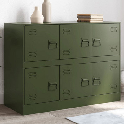 Vidaxl Sideboard Olive Green 99X39X73 Cm Steel - image 1