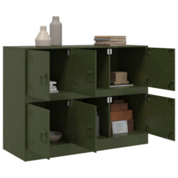 Vidaxl Sideboard Olive Green 99X39X73 Cm Steel - thumbnail 5