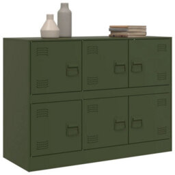 Vidaxl Sideboard Olive Green 99X39X73 Cm Steel - thumbnail 4
