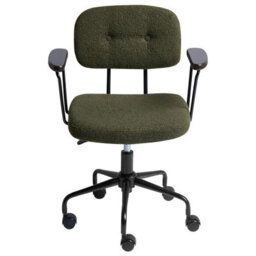 Beliani Desk Chair Algerita Boucle Dark Green - thumbnail 4