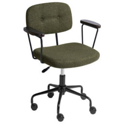 Beliani Desk Chair Algerita Boucle Dark Green - thumbnail 7