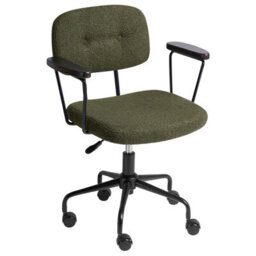 Beliani Desk Chair Algerita Boucle Dark Green - thumbnail 6