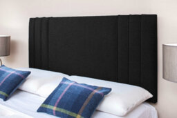"Slumbre Rio 3 Turin Linen 2Ft6 Small Single 24"" Headboard -  Black"