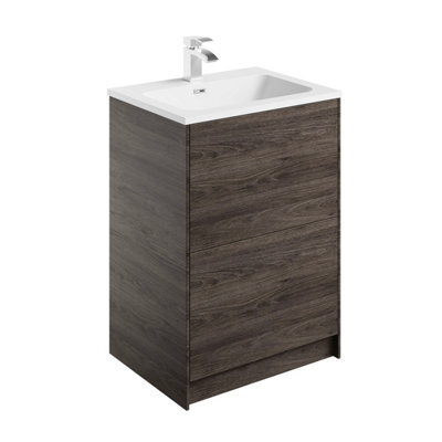 Plum&clay Borneo Dark Wood Freestanding Vanity Unit & Basin Set (W)600mm (H)855mm - image 1