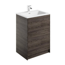 Plum&clay Borneo Dark Wood Freestanding Vanity Unit & Basin Set (W)600mm (H)855mm - thumbnail 1