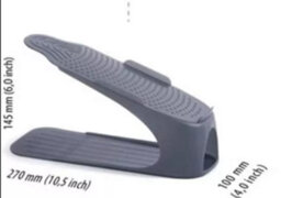 B2C Pack Of 4 Shoe Slots Size Uk 1 To 12 Organiser Shoe Stacking Space Saver Racks 1 To 5 Uk Transparent - thumbnail 4