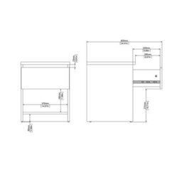 Furniture To Go Naia Bedside 1 Drawer 1 Shelf In Concrete And White High Gloss (W) 40.4 X  (H) 49.5 X (D) 40Cm - thumbnail 9