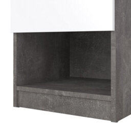 Furniture To Go Naia Bedside 1 Drawer 1 Shelf In Concrete And White High Gloss (W) 40.4 X  (H) 49.5 X (D) 40Cm - thumbnail 7