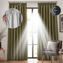 Furn. Blackout Pencil Pleat Curtain Lining Pair, (L) 112Cm X (W) 124Cm - thumbnail 6