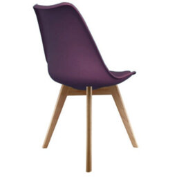 Fusion Living Soho Aubergine Plastic Dining Chair With Squared Light Wood Legs - thumbnail 5