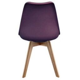 Fusion Living Soho Aubergine Plastic Dining Chair With Squared Light Wood Legs - thumbnail 4