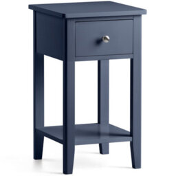 Christow 1 Drawer Slim Bedside Table Navy Blue - thumbnail 2