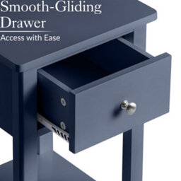 Christow 1 Drawer Slim Bedside Table Navy Blue - thumbnail 4