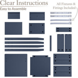 Christow 1 Drawer Slim Bedside Table Navy Blue - thumbnail 6