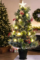 Christmas Tree World The 3Ft/90Cm Frosted Led Pine Fibre Optic Tree