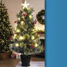 Christmas Tree World The 3Ft/90Cm Frosted Led Pine Fibre Optic Tree - thumbnail 2