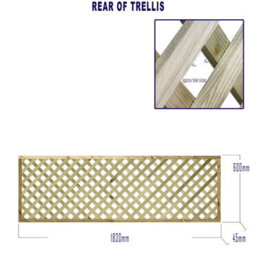 Premier Garden Supplies Urban Diamond Wooden Trellis Panel 6Ft X 2Ft (5 Pack) Heavy-Duty Lattice Fencing Topper For Climbing Plant Support - thumbnail 5