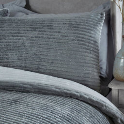 Smart Living Luxurious Reversible Sparkle Ribbed Fleece Duvet Cover & Pillowcases - thumbnail 5