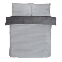 Smart Living Luxurious Reversible Sparkle Ribbed Fleece Duvet Cover & Pillowcases - thumbnail 4