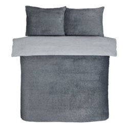 Smart Living Luxurious Reversible Sparkle Ribbed Fleece Duvet Cover & Pillowcases - thumbnail 3