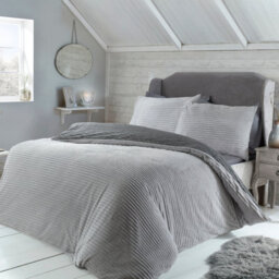 Smart Living Luxurious Reversible Sparkle Ribbed Fleece Duvet Cover & Pillowcases - thumbnail 2