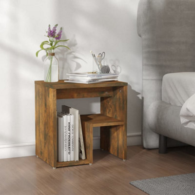 Berkfield Bed Cabinet Smoked Oak 40X30X40 Cm Engineered Wood - image 1