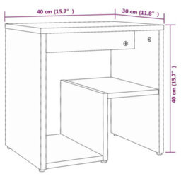 Berkfield Bed Cabinet Smoked Oak 40X30X40 Cm Engineered Wood - thumbnail 7