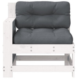 Walplus Outdoor Indoor Garden Armrest Sofa With Cushiona For Patio Balcony Poolside Furniture White Solid Wood Pine - thumbnail 3