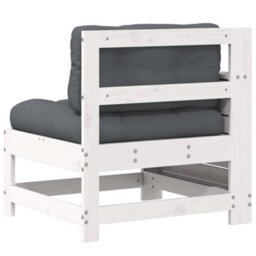 Walplus Outdoor Indoor Garden Armrest Sofa With Cushiona For Patio Balcony Poolside Furniture White Solid Wood Pine - thumbnail 5